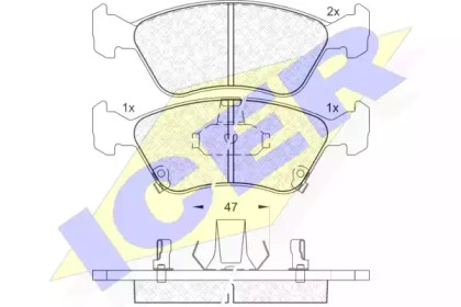 Комплект тормозных колодок ICER 181235
