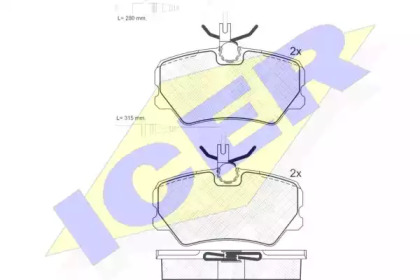 Комплект тормозных колодок ICER 181285