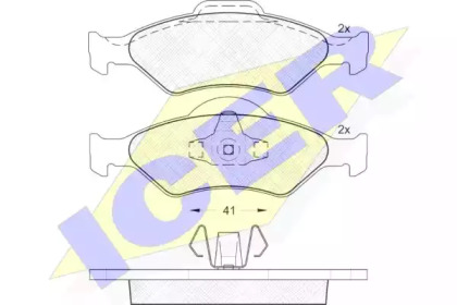 Комплект тормозных колодок ICER 181344