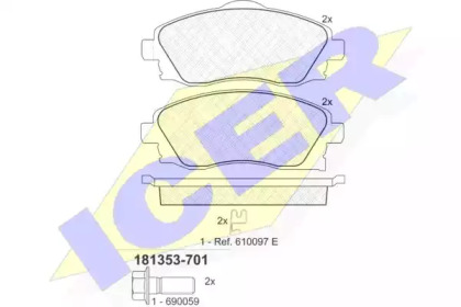 Комплект тормозных колодок ICER 181353-701