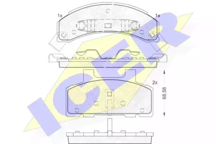 Комплект тормозных колодок ICER 181414