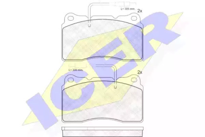 Комплект тормозных колодок ICER 181424