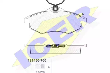 Комплект тормозных колодок ICER 181450-700