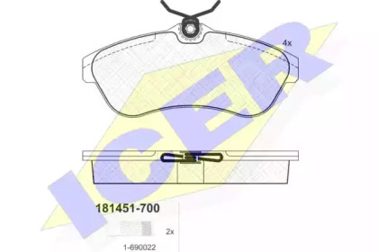 Комплект тормозных колодок ICER 181451-700