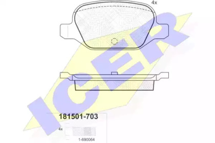 Комплект тормозных колодок ICER 181501-703