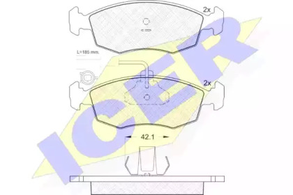 Комплект тормозных колодок ICER 181518
