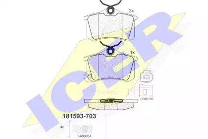 Комплект тормозных колодок ICER 181593-703