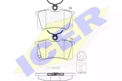 Комплект тормозных колодок ICER 181593