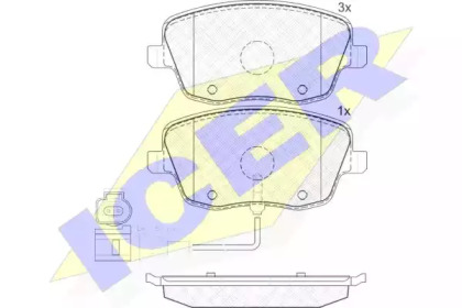 Комплект тормозных колодок ICER 181597