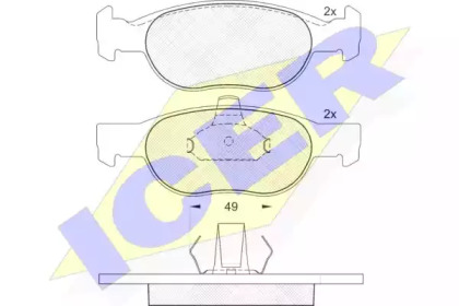 Комплект тормозных колодок ICER 181616