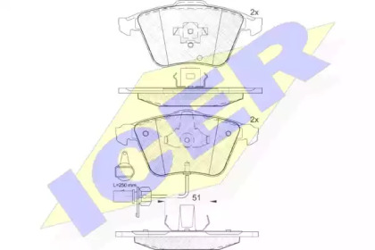 Комплект тормозных колодок ICER 181654