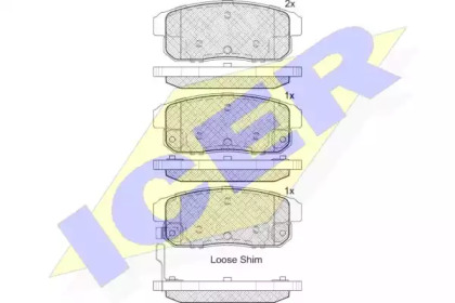 Комплект тормозных колодок ICER 181667