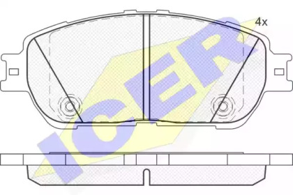 Комплект тормозных колодок ICER 181690-200
