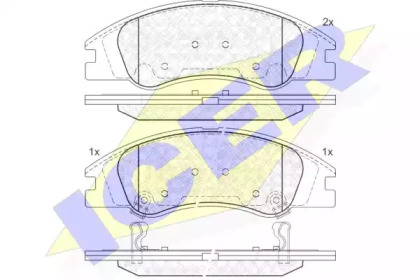 Комплект тормозных колодок ICER 181708