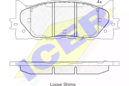 Комплект тормозных колодок ICER 181764