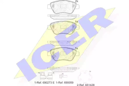 Комплект тормозных колодок ICER 181810-203