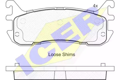 Комплект тормозных колодок ICER 181819-204