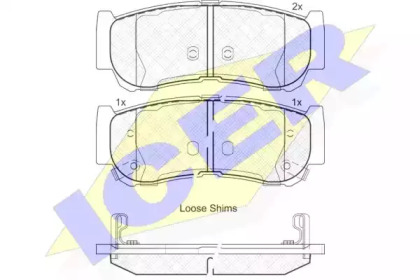 Комплект тормозных колодок ICER 181829