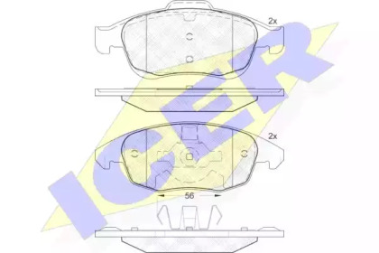Комплект тормозных колодок ICER 181852