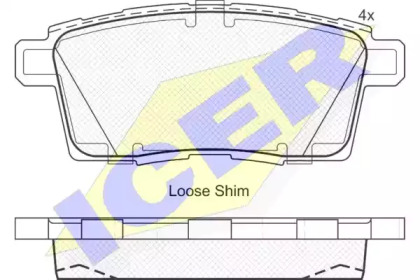Комплект тормозных колодок ICER 181963