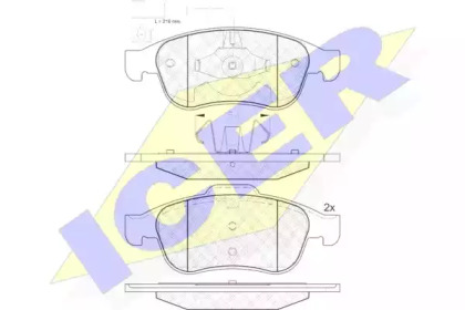 Комплект тормозных колодок ICER 181970