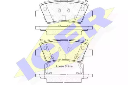 Комплект тормозных колодок ICER 181976
