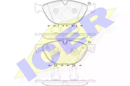 Комплект тормозных колодок ICER 181980