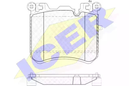 Комплект тормозных колодок ICER 181984