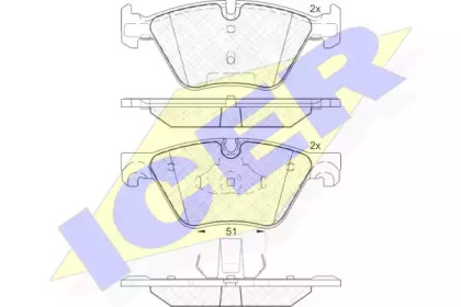 Комплект тормозных колодок ICER 182002