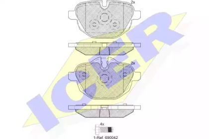 Комплект тормозных колодок ICER 182004