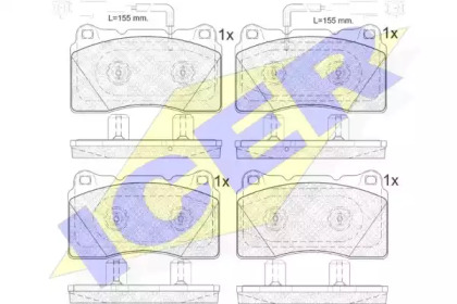 Комплект тормозных колодок ICER 182010