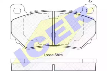 Комплект тормозных колодок ICER 182071