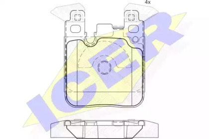 Комплект тормозных колодок ICER 182092
