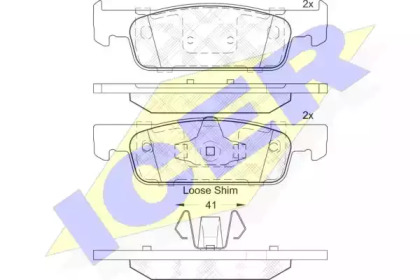 Комплект тормозных колодок ICER 182115