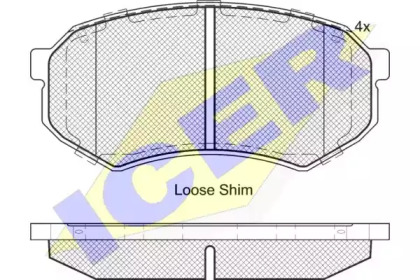 Комплект тормозных колодок ICER 182182