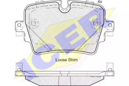 Комплект тормозных колодок ICER 182187