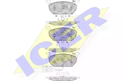 Комплект тормозных колодок ICER 182189