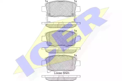 Комплект тормозных колодок ICER 182205