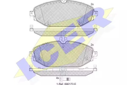 Комплект тормозных колодок ICER 182213