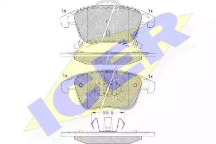 Комплект тормозных колодок ICER 182231