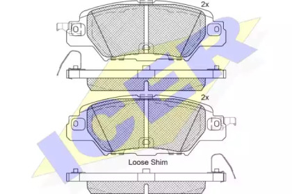 Комплект тормозных колодок ICER 182258