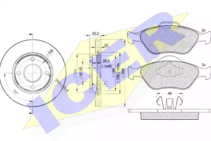 Комплект тормозов ICER 31343-5344
