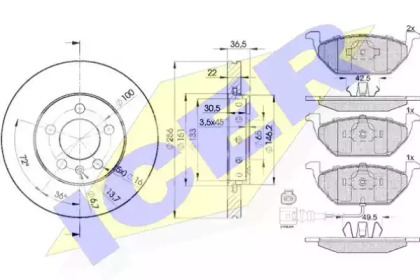 Комплект тормозов ICER 31349-5602