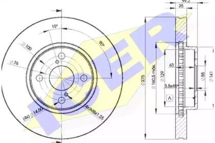 Тормозной диск ICER 78BD2080-2