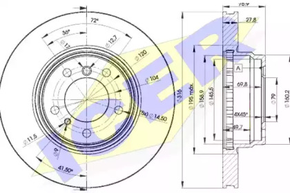 Тормозной диск ICER 78BD2093-2