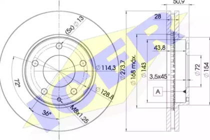 Тормозной диск ICER 78BD2671-2