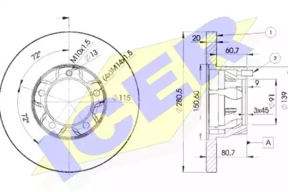 Тормозной диск ICER 78BD3017-1