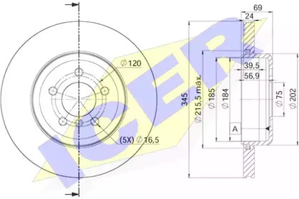 Тормозной диск ICER 78BD3562-2