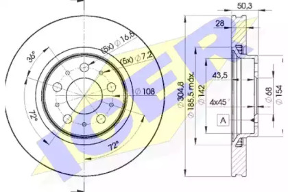 Тормозной диск ICER 78BD4045-2