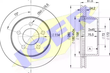 Тормозной диск ICER 78BD5115-1